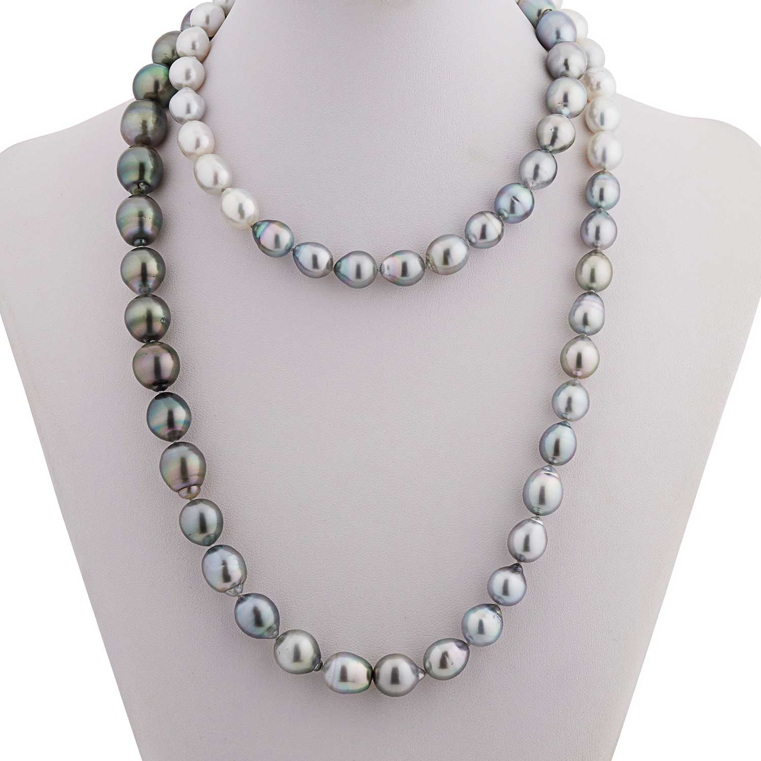 Classic Gold Pearl Necklace With Precious Stone