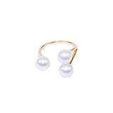 Cultured Pearls Adjustable Ring, 14K Yellow Gold