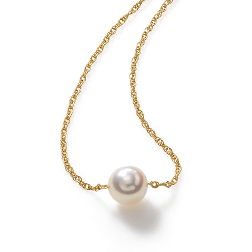 Pearl By Pearl Starter Necklace, Single Akoya 5.5MM Pearl, 16 Inches, 14K YG