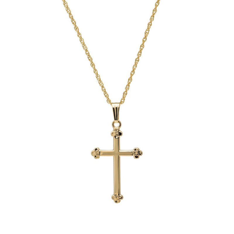 Cross with Decorative Tips, 14K Yellow Gold