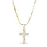 Diamond Cross Pendant, 3 Carats, 14K Yellow Gold