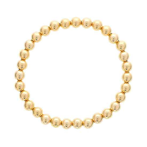 Gold Filled Beads, 6 MM, Stretch Bracelet