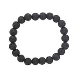 Black Lava Stone Beads, 8 MM, Stretch Bracelet, 8 Inches
