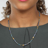 Shades of Blue Gemstone Necklace, 18 Inches, Vermeil