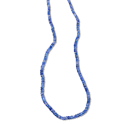 Kyanite Bead Necklace, 18 Inches, Sterling Silver