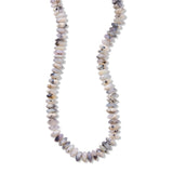 Dentritic Opal Bead Necklace, 17 Inches, Sterling Silver