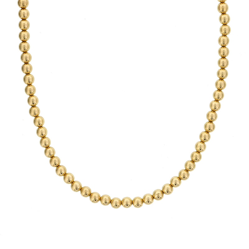 Gold Filled Beads Necklace, 5 MM