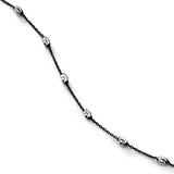 Oval Bead Bracelet, Sterling Silver with Blackened Rhodium Plating