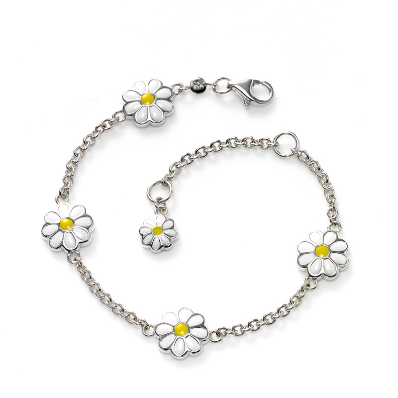 Kid's Daisy Chain Bracelet, Sterling Silver, 6.00 inches