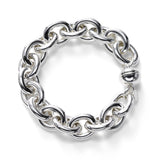 Magnetic Clasp Large Oval Link Bracelet, Sterling Silver