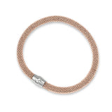 Bangle Bracelet with Magnetic Closure, Sterling with Rose Gold Finish