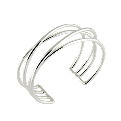 Thin Four Wire Cuff Bracelet, Sterling Silver