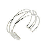 Thin Four Wire Cuff Bracelet, Sterling Silver