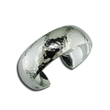 Wide Hammered Cuff Bracelet, Sterling Silver