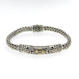 Balinese Design Woven Bracelet, 8 inches, Sterling Silver