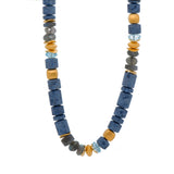 Blue Shades Gemstone Necklace, 18 Inches, Vermeil