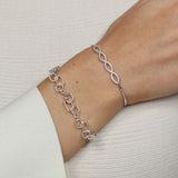 Geometric Link Bracelet, Sterling Silver