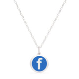 Blue Enamel Pendant with Lower Case Initial "f", Sterling Silver
