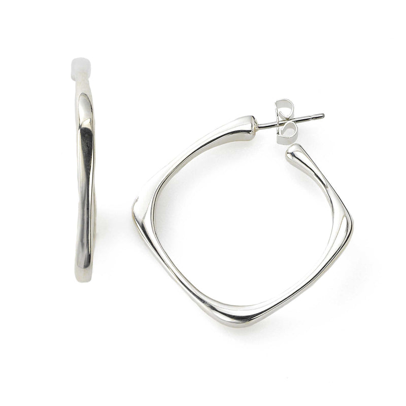 Open Square 1 inch Hoop by Sharelli, Sterling Silver