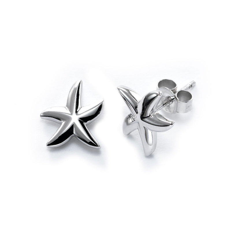 Starfish Earrings, Sterling Silver