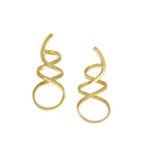 Open Wire Spiral Earrings, Yellow Gold Vermeil