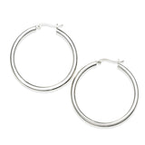 Hoop Earrings, 1.50 Inches, Sterling Silver