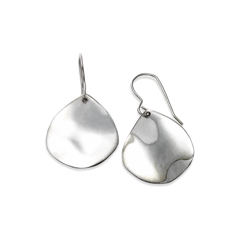 High-Polished Drop Shaped Earrings, Sterling Silver