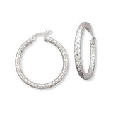 Textured Twist Hoop Earrings, 1.20 Inches, Sterling Silver