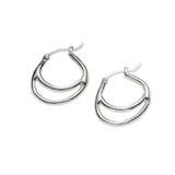 Small Hoops with Cut Outs, Sterling Silver