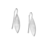 Brushed Leaf Drop Earrings, Sterling Silver