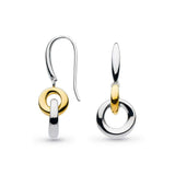 Bevel Cirque Open Circle Dangle Earrings, Sterling and Gold Plating
