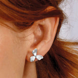 Blossom Petal Bloom Stud Earrings, Sterling Silver