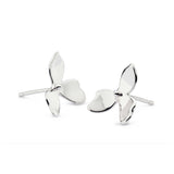 Blossom Petal Bloom Stud Earrings, Sterling Silver