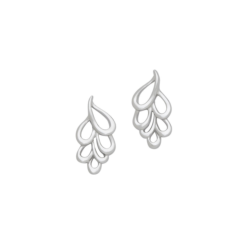 Cascading Layered Droplets Earrings, Sterling Silver