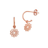 Pinwheel Design Drop Earrings, Rose Gold Plating