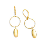Oval Bead Dangle Earrings, Sterling Silver and Vermeil