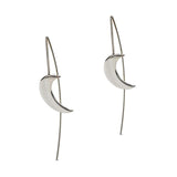 Crescent Moon Threader Earrings, Sterling Silver