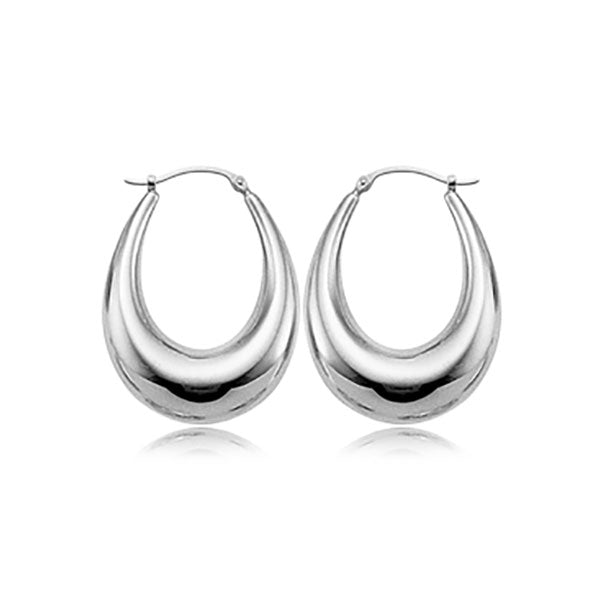 Bold Oval Hoop Earrings, Sterling Silver