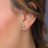 Miniature Star Pavé CZ Stud Earrings, Sterling Silver