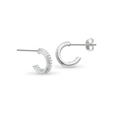 Eclipse Pavé CZ Mini Hoop Earrings, Sterling Silver