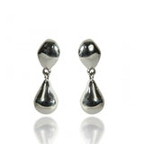 Mini Pebble Drop Earrings, Sterling Silver