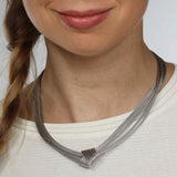 Dramatic Mesh Knot Necklace, 18 Inches, Sterling Silver