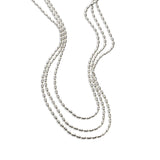 Graduated Triple Strand Bead Necklace, Sterling Silver