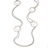 Encircling 36 Inch Necklace, Sterling Silver Gold Plated