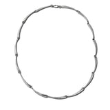 Curved Link Necklace, Sterling Silver