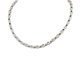 Oval Silken Link Necklace, Sterling Silver