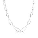 Curved Open Link Necklace, Sterling Silver