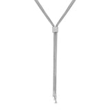 Six Strand Lariat Necklace with Diamond Accent, Sterling Silver