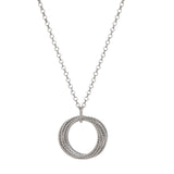 Diamond Cut Interlocking Circles Pendant, Sterling Silver