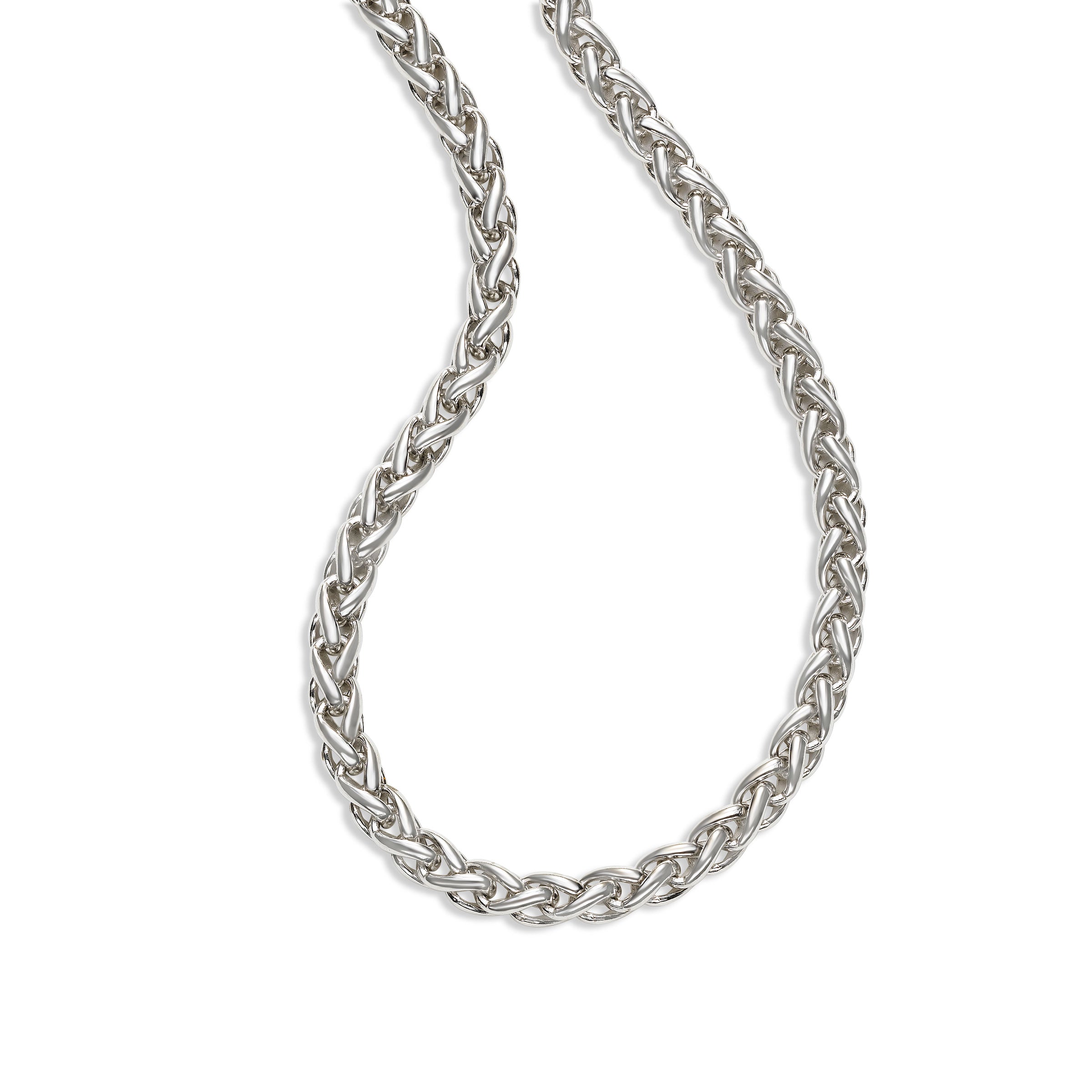 Platinum Wheat Chain Necklace - Walker & Hall